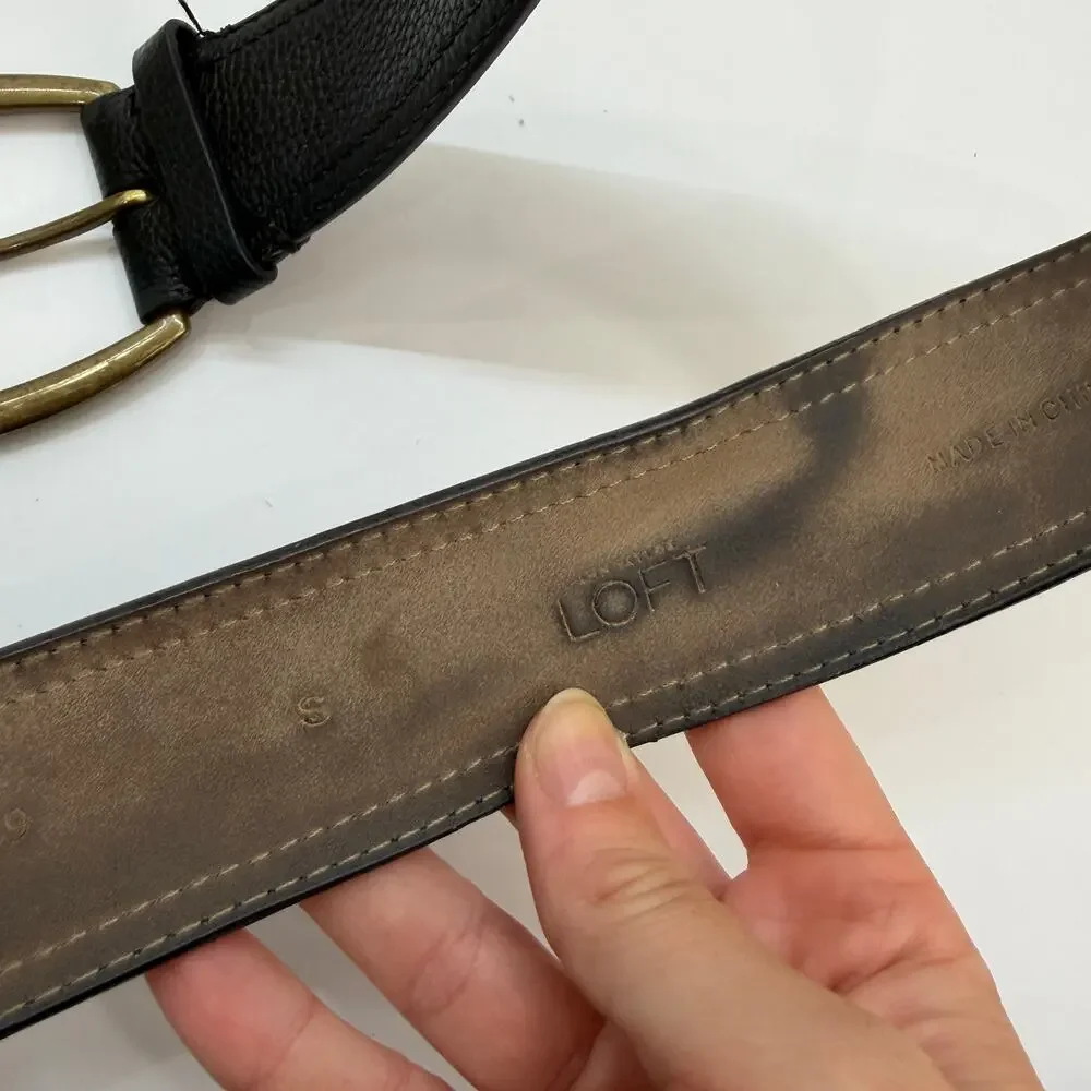 LOFT Black Leather Belt Small